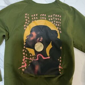 Target Olive and Gold Graphic Sweatshirt
